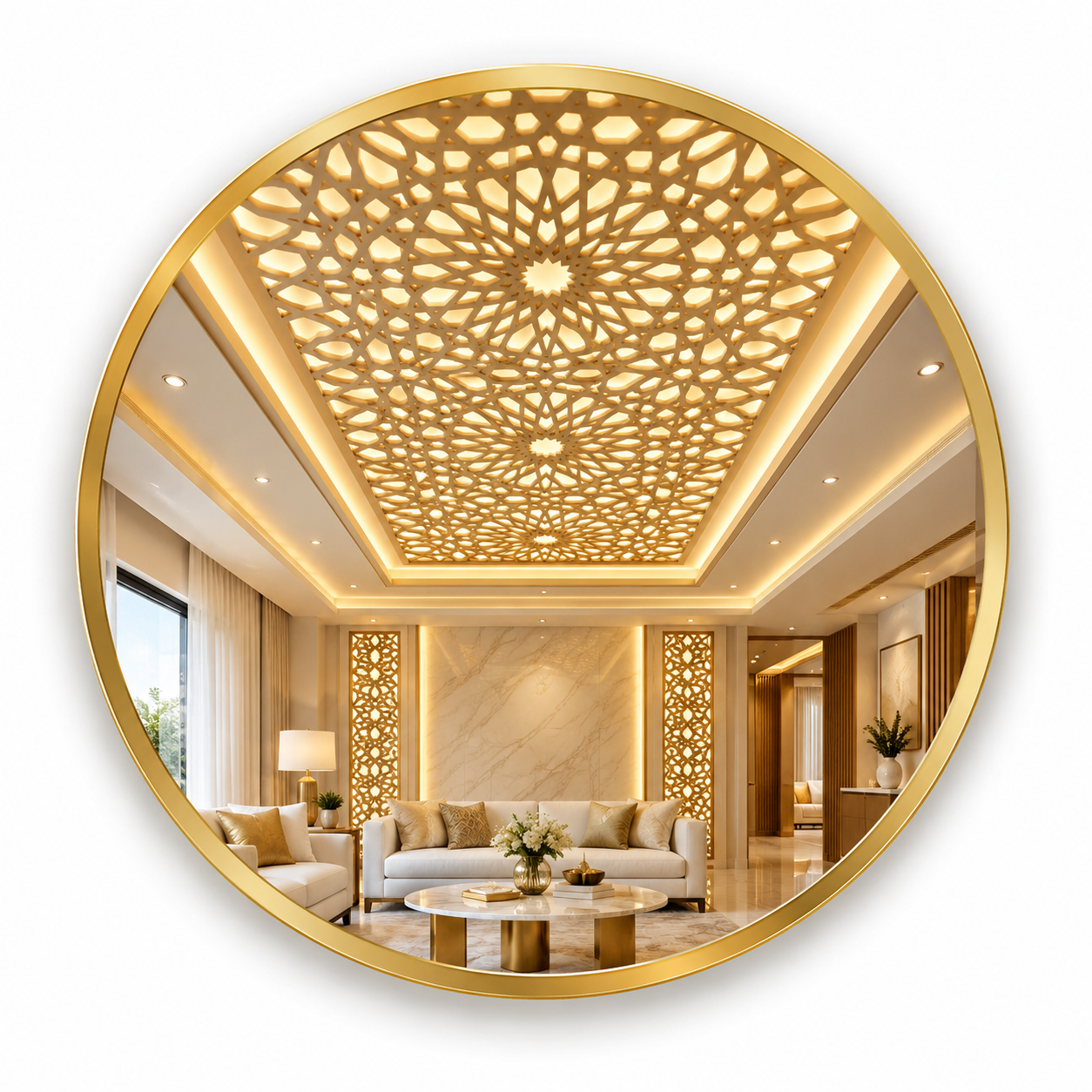 Laser cut jali ceiling